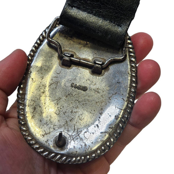 Vintage Y2K S/M Rhinestone Heart Western Flame Belt Leather Cowgirl Boho Glam main image 4